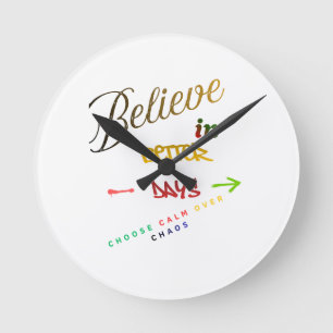 Horloge Ronde Conception de texte moderne minimaliste motivation