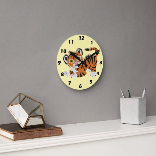 Horloge Ronde Conception de tigre (Bureau)