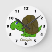 Horloge Ronde Conception de Tortue Personnalisée (Recto)