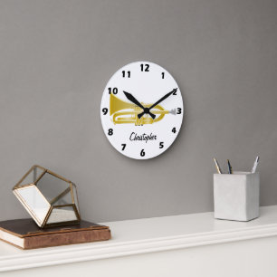 Horloge Ronde Conception de trompette personnalisée