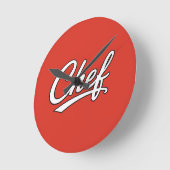 Horloge Ronde Conception de typographie de script de chef minima (Angle)
