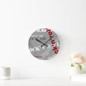 Horloge Ronde conception de typographie rock & roll (Maison)