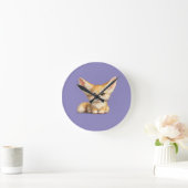 Horloge Ronde Conception de vibrations positives de renard fenne (Maison)