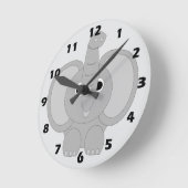 Horloge Ronde Conception d'éléphant (Angle)