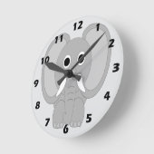 Horloge Ronde Conception d'éléphant (Angle)