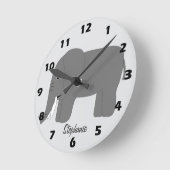 Horloge Ronde Conception d'éléphant personnalisée (Angle)