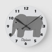 Horloge Ronde Conception d'éléphant personnalisée (Recto)