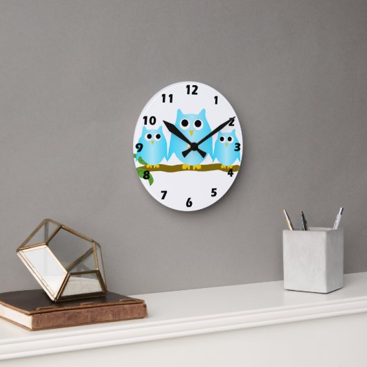 Horloge Ronde Conception des hiboux (Bureau)