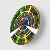 Horloge Ronde Conception d'icônes traditionnelles colorées (Angle)