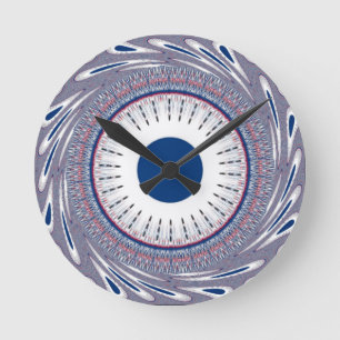 Horloge Ronde Conception d'œil énergique chic : un motif envoûta