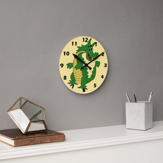 Horloge Ronde Conception Dragon Vert (Bureau)