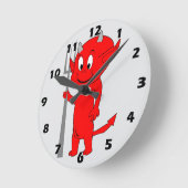 Horloge Ronde Conception du Diable Rouge (Angle)