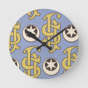 Horloge Ronde Conception ecclésiastique de papier peint d'étoi