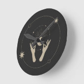 Horloge Ronde conception esthétique de fantaisie au clair de lun (Angle)