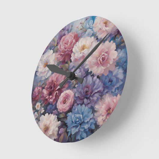 Horloge Ronde Conception fleur sauvage (Angle)