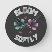 Horloge Ronde Conception florale de printemps Bloom Softly Paste (Recto)