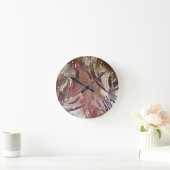 Horloge Ronde Conception florale marron abstraite 2 (Maison)