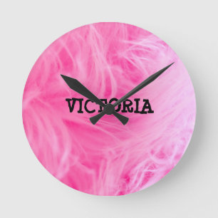 Horloge Ronde Conception Glamour Rose Féminin