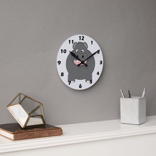 Horloge Ronde Conception Hippopotame (Bureau)