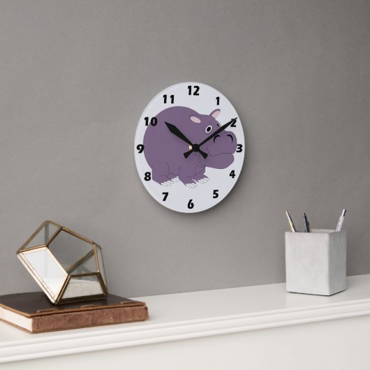 Horloge Ronde Conception Hippopotame (Bureau)