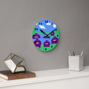 Horloge Ronde Conception Hippopotame