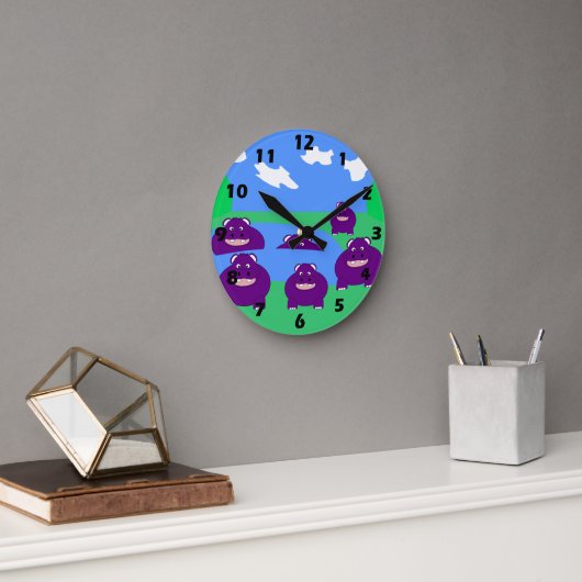 Horloge Ronde Conception Hippopotame (Bureau)