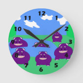Horloge Ronde Conception Hippopotame (Recto)