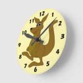 Horloge Ronde Conception Kangourou Brun (Angle)