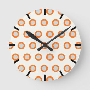 Horloge Ronde Conception rétro de point de cercle orange