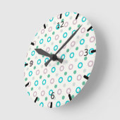Horloge Ronde Conception rétro point circulaire bleu et violet (Angle)
