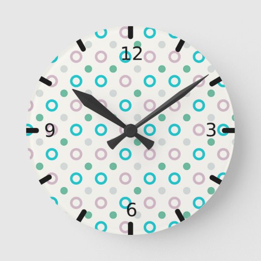 Horloge Ronde Conception rétro point circulaire bleu et violet (Recto)