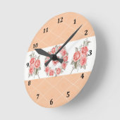 Horloge Ronde Conception Rose et Carré (Angle)