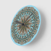 Horloge Ronde Conception turquoise de Faux-knit (Angle)
