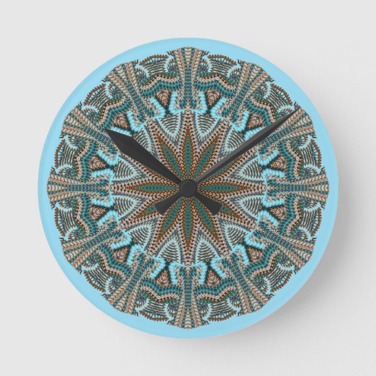 Horloge Ronde Conception turquoise de Faux-knit (Recto)
