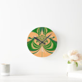 Horloge Ronde Conception Vert Jaune. (Maison)