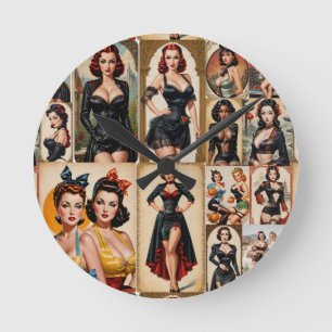 Horloge Ronde Conception vintage Classic Pin-up Girls Collection
