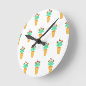 Horloge Ronde cône de crème glacée (Angle)