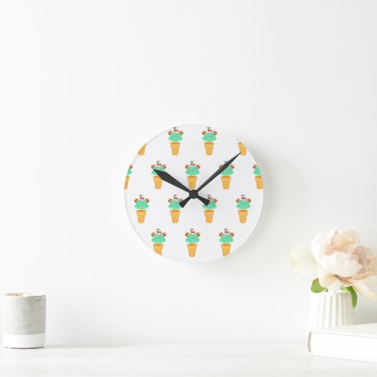 Horloge Ronde cône de crème glacée (Maison)