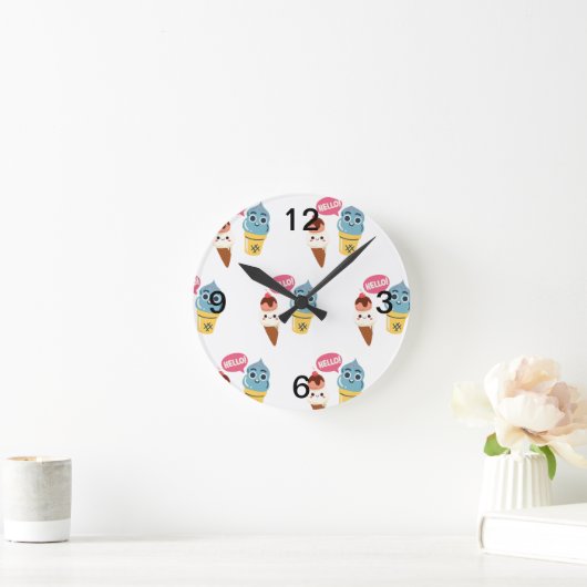 Horloge Ronde cône de crème glacée (Maison)