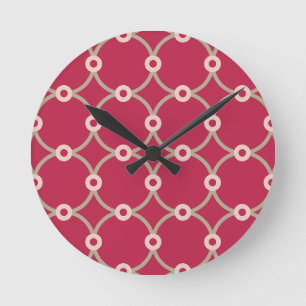 Horloge Ronde Connectivité nucléaire - magenta - motif continu.