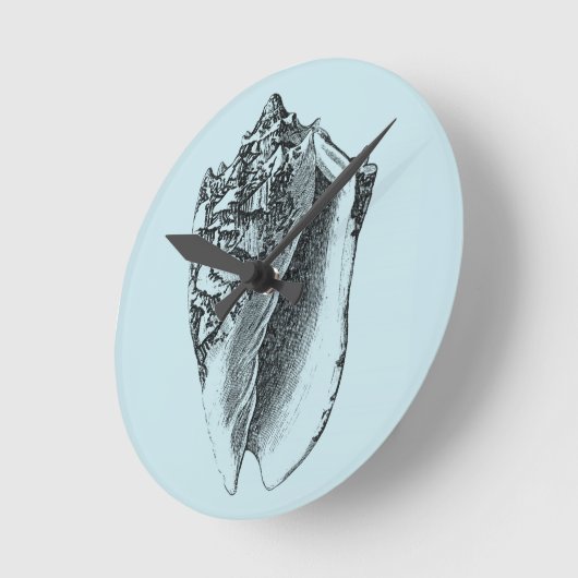 Horloge Ronde Conque Shell d'Aqua (Angle)