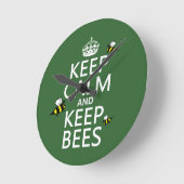 Horloge Ronde Conserver le calme et garder les abeilles - toutes (Angle)