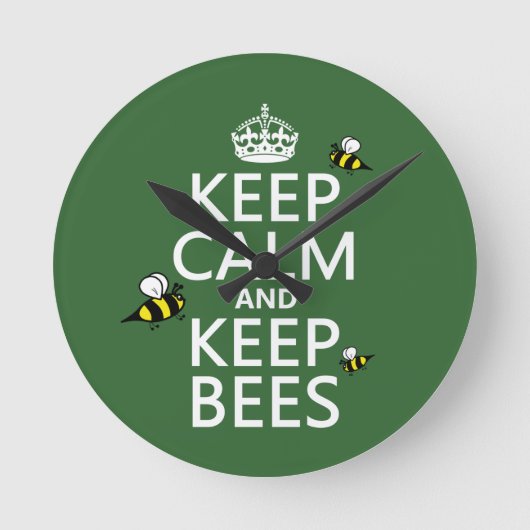 Horloge Ronde Conserver le calme et garder les abeilles - toutes (Recto)
