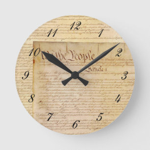 HORLOGE RONDE CONSTITUTION DES USA