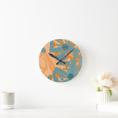 Horloge Ronde Contemporary Leaf Design in Peach bdge (Maison)