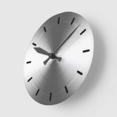 Horloge Ronde Contemporary Silver Radiant Pattern (Angle)