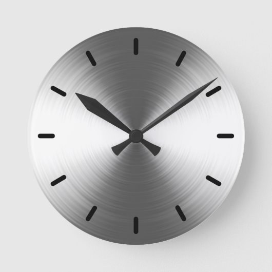 Horloge Ronde Contemporary Silver Radiant Pattern (Recto)