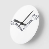 Horloge Ronde Contour de ciseaux (Angle)