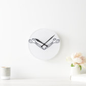 Horloge Ronde Contour de ciseaux (Maison)