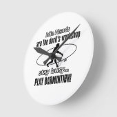 Horloge Ronde Cool badminton designs (Angle)